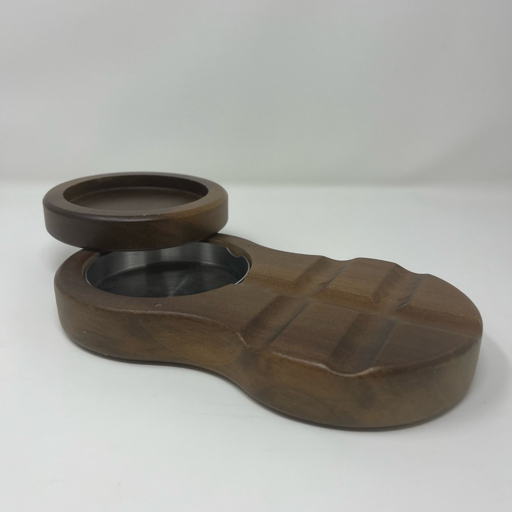Wooden whiskey Cigar Ashtray rest with Lid